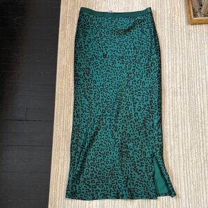 Cami NYC Teal Leopard Print Pencil Skirt